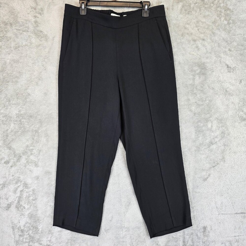 Vince Pants Womens Large Black Pull On Tapered Leg Dress Trousers VO32722208